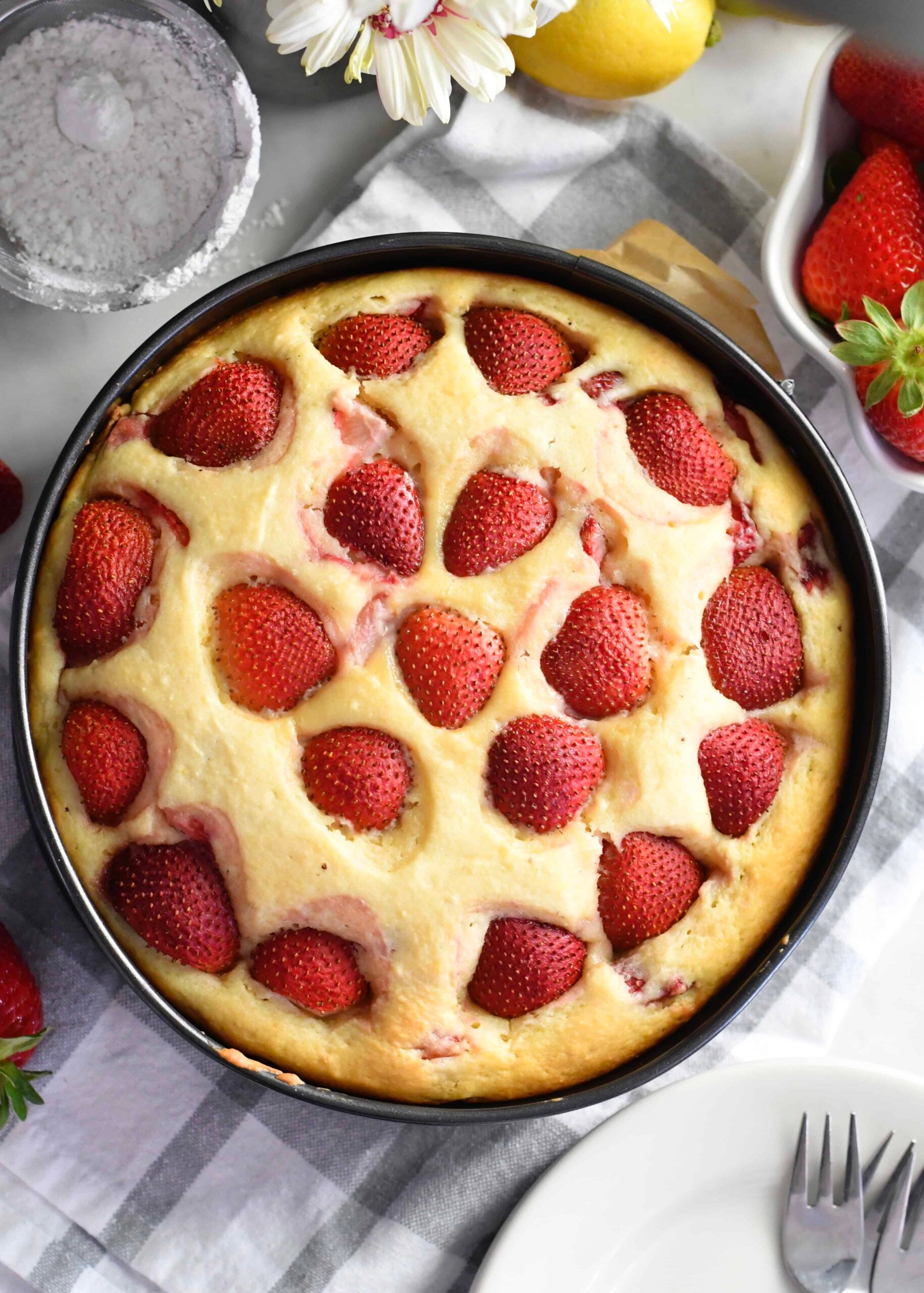 Strawberry Lemon Ricotta Cake