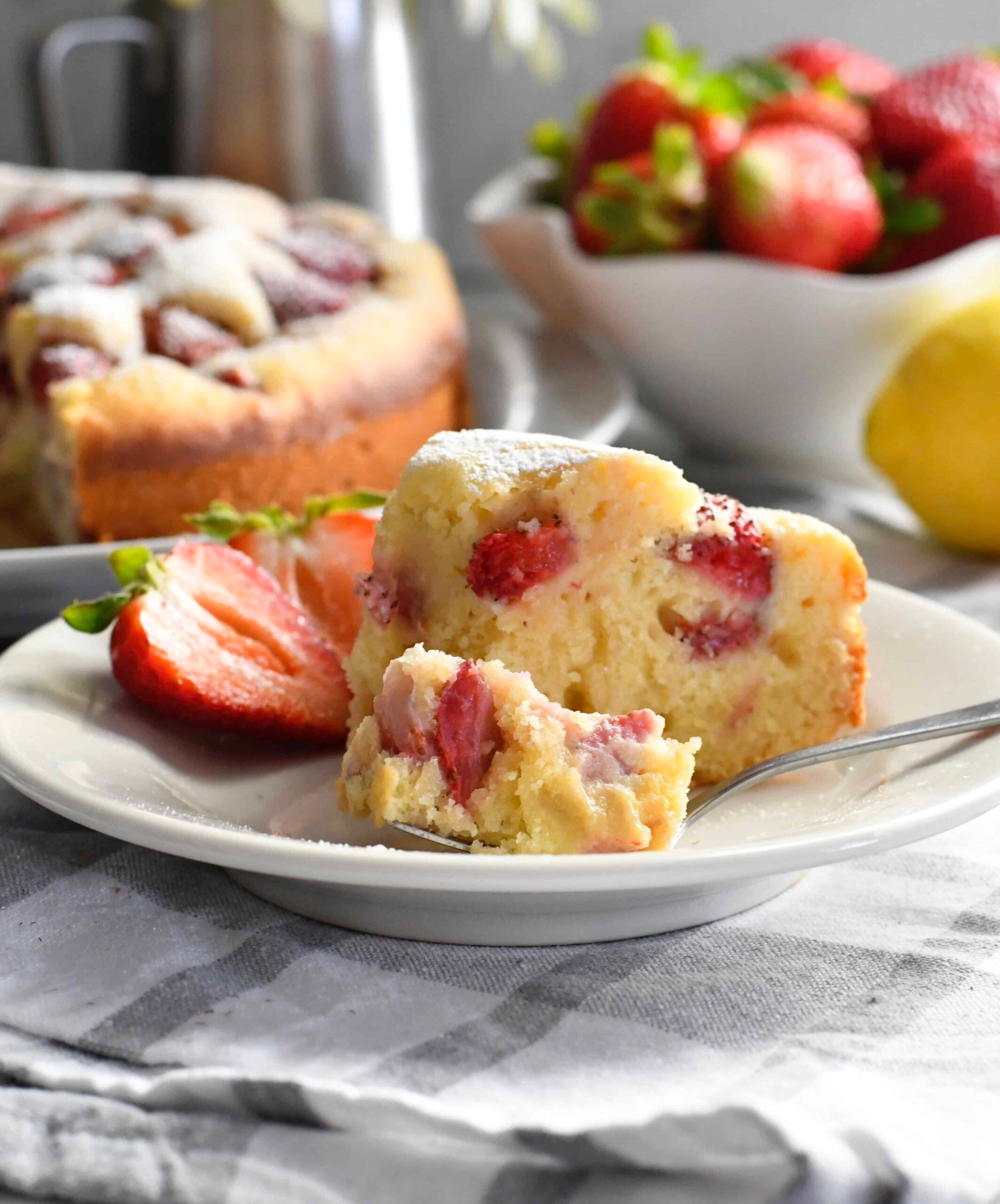 Strawberry Lemon Ricotta Cake