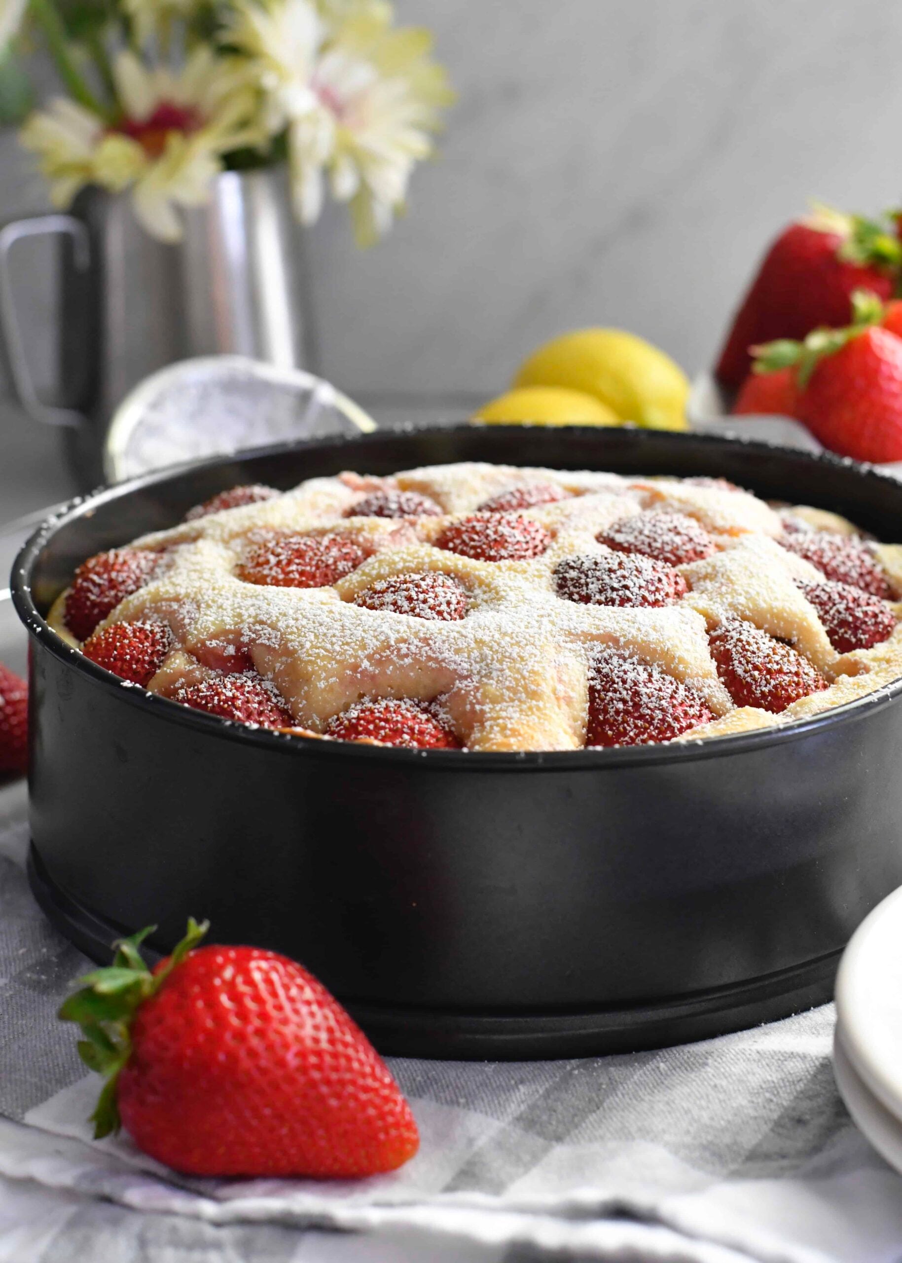 Strawberry Lemon Ricotta Cake