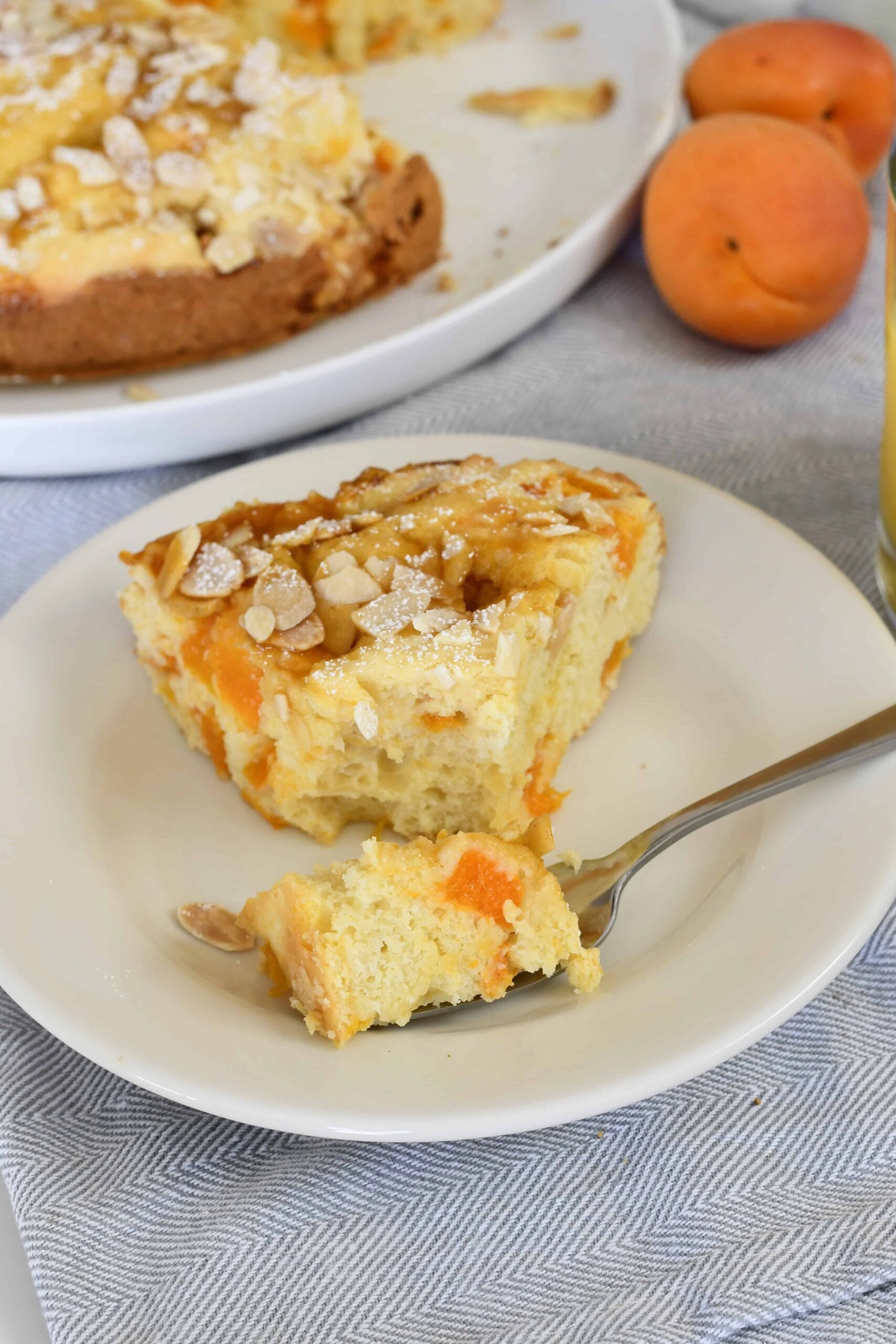 Soft Apricot Ricotta Cake with Almonds