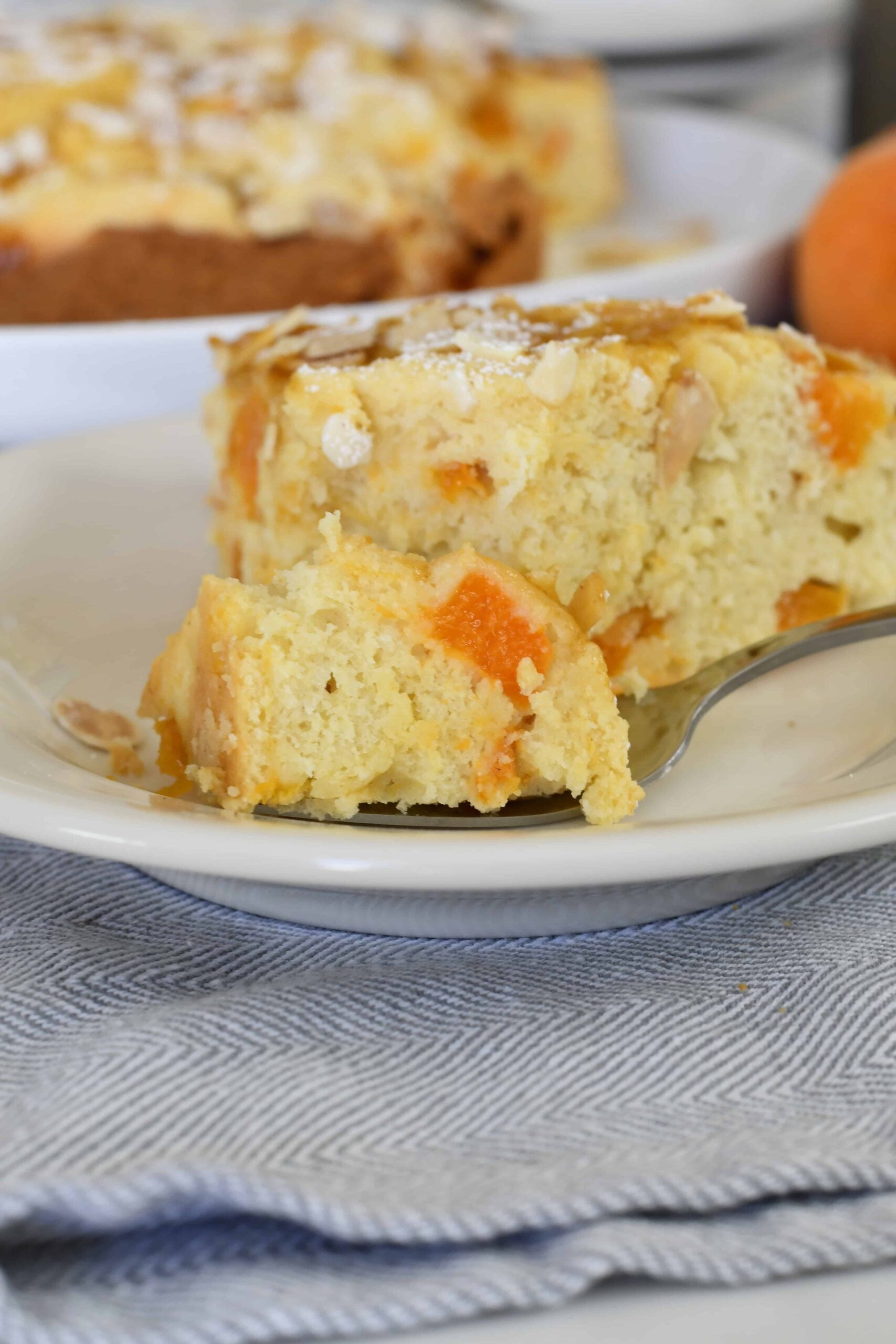 Soft Apricot Ricotta Cake with Almonds