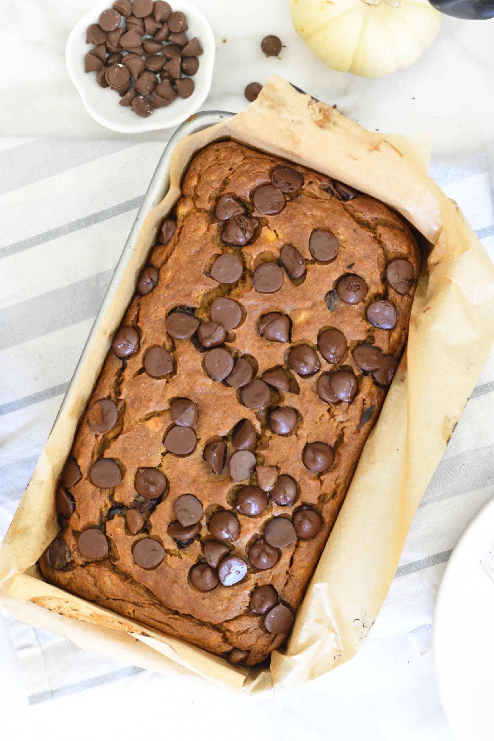 Pumpkin Banana Bread with Chocolate Chips