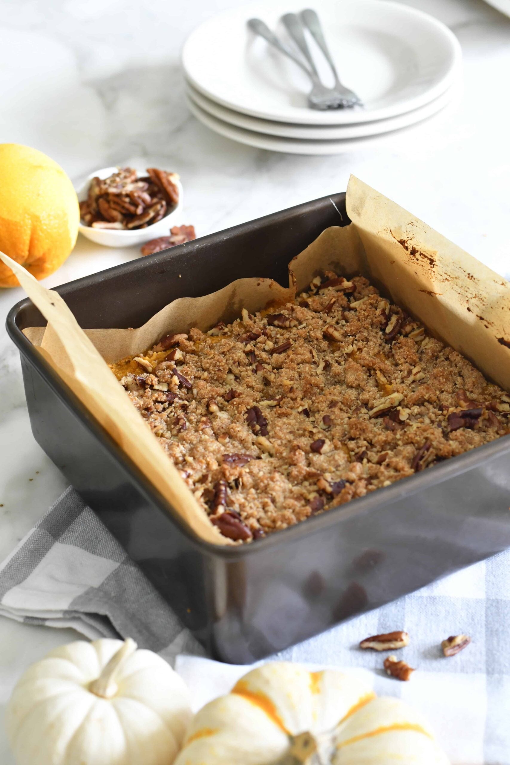 Gluten-Free Pumpkin Cake with Pecan Crumble