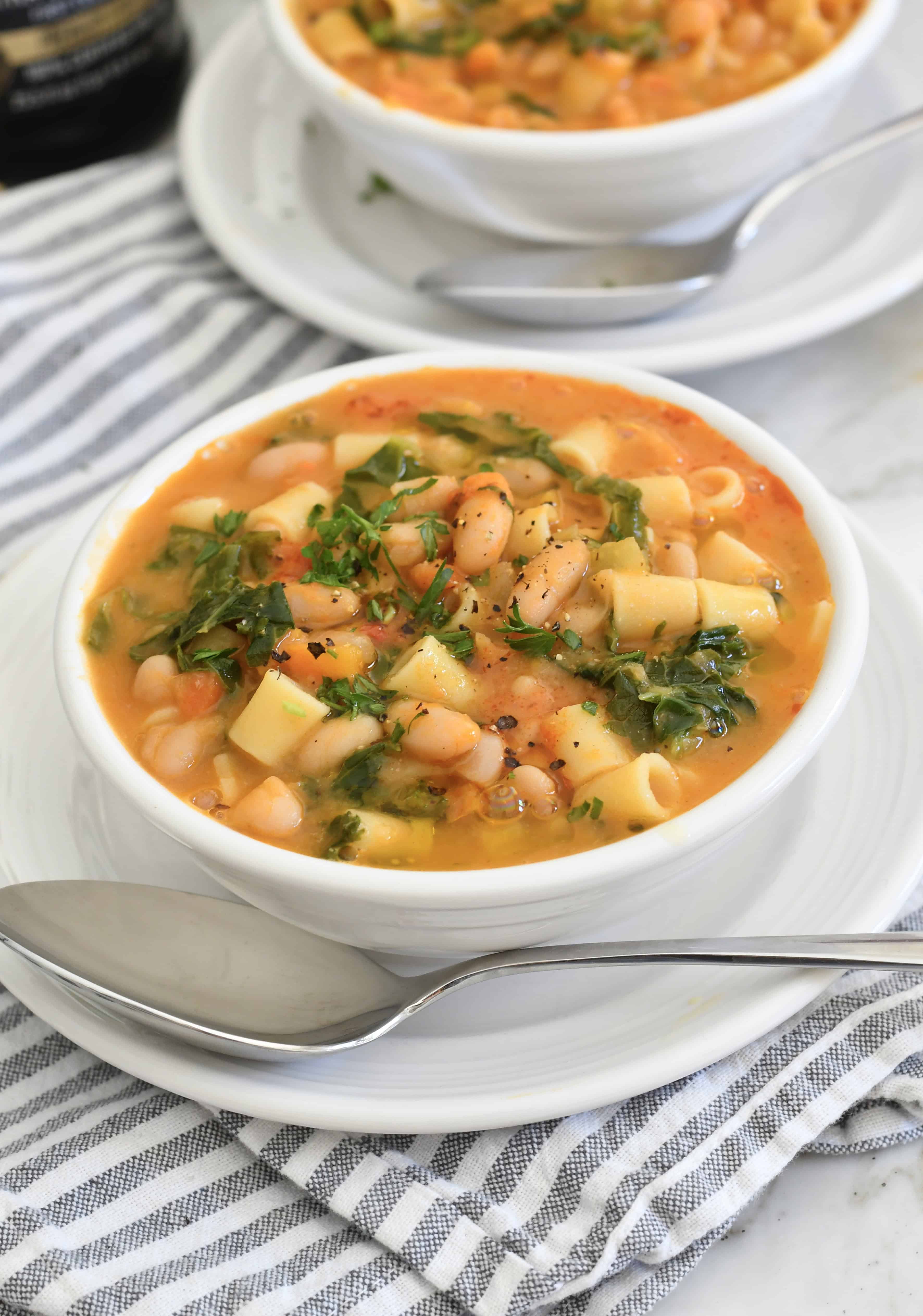 Tuscan Cannellini Bean Soup with Ditalini Pasta