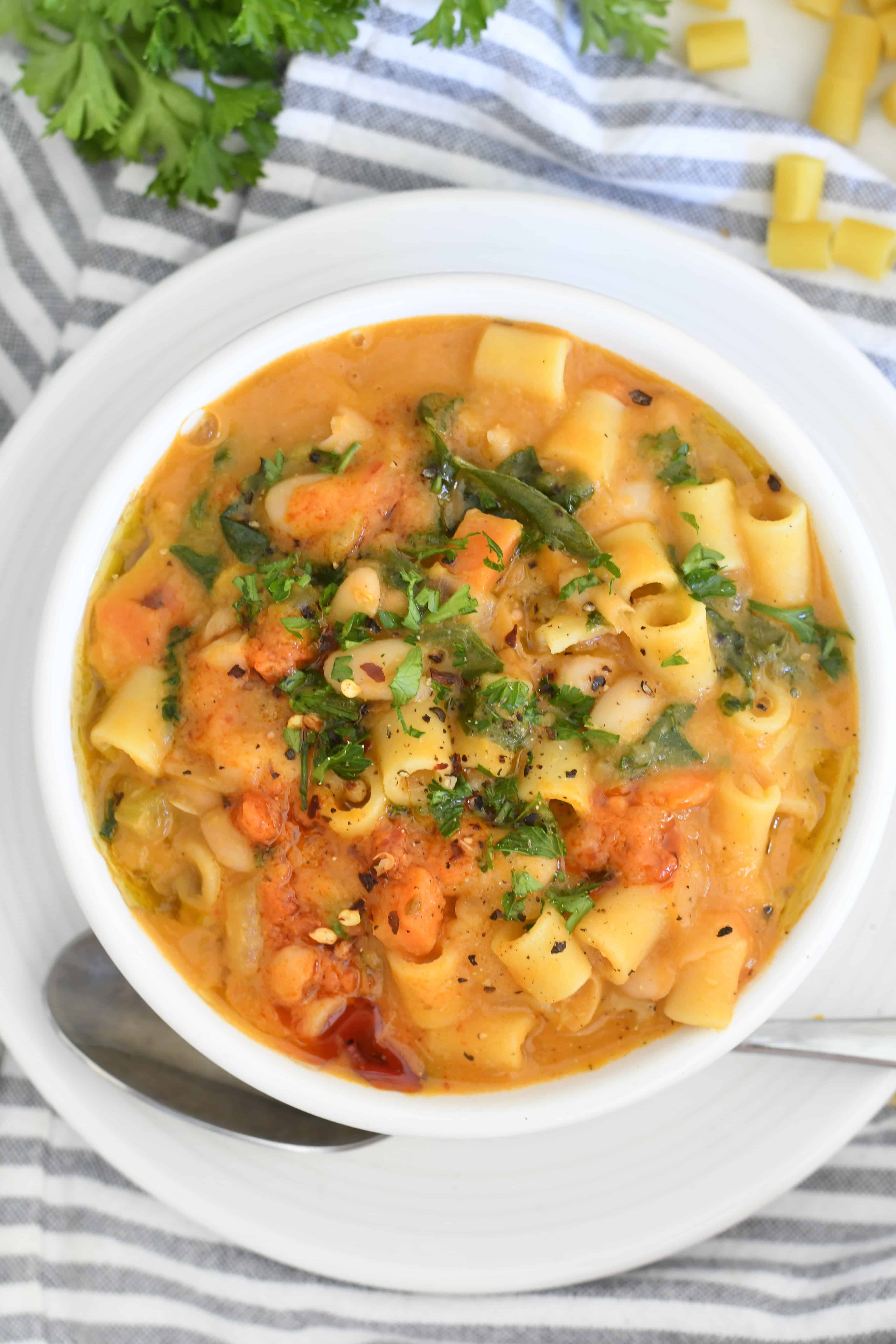 Tuscan Cannellini Bean Soup with Ditalini Pasta