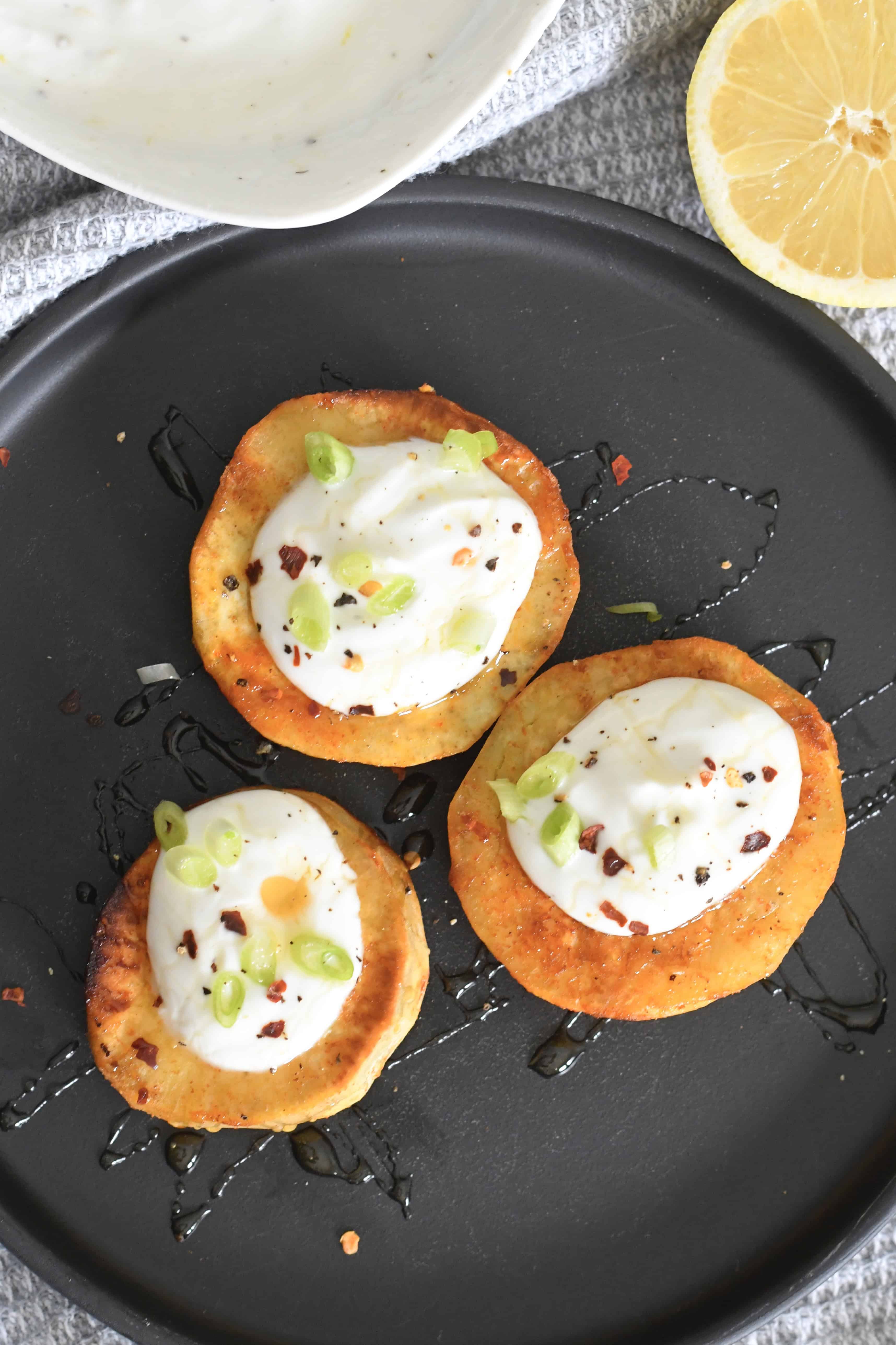 Roasted Japanese Sweet Potato with Zesty Yogurt