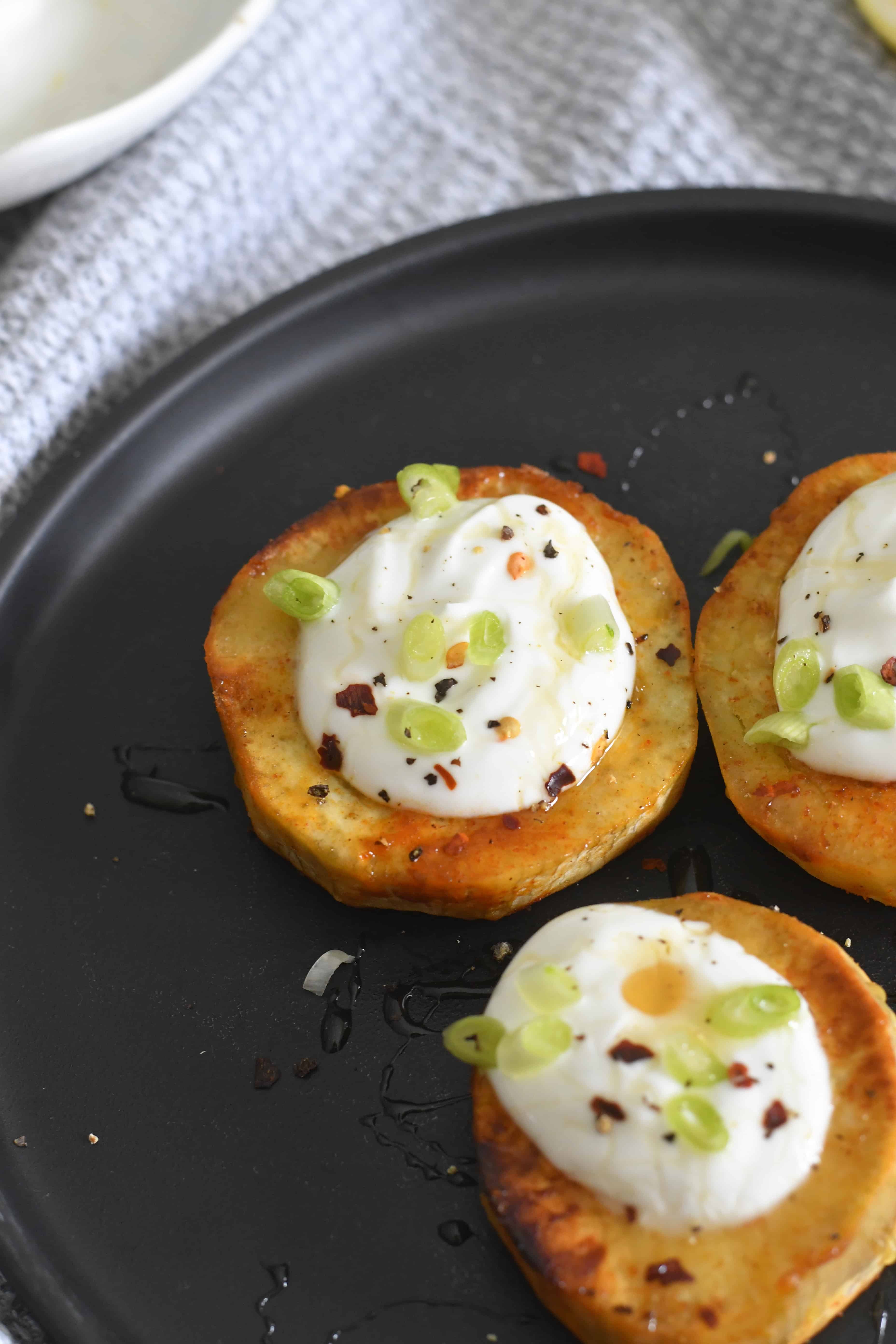 Roasted Japanese Sweet Potato with Zesty Yogurt