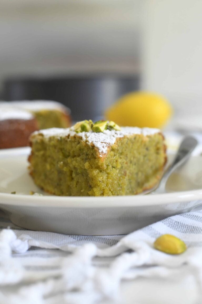 Pistachio Torta Caprese (Italian Flourless Pistachio & White Chocolate Cake) recipe